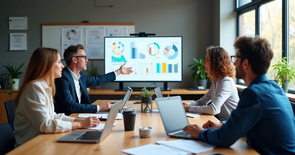 RH da empresa realizando uma analise de custos dos beneficios