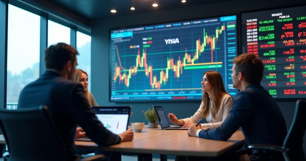 Reunião de revisão de preços na empresa